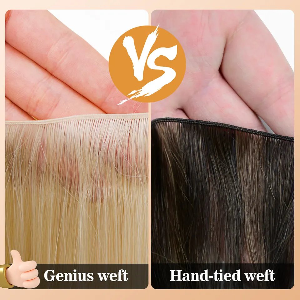 brazilian cuticle aligned genius weft human hair extensions vendor. one donor remy human hair genius weft hair extensions