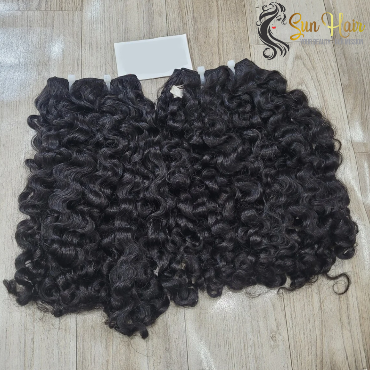 Sun Hair Company Best Selling Products Natural Black Color Super Double Drawn Deep Curly Weft 100% Vietnamese Hair Extensions