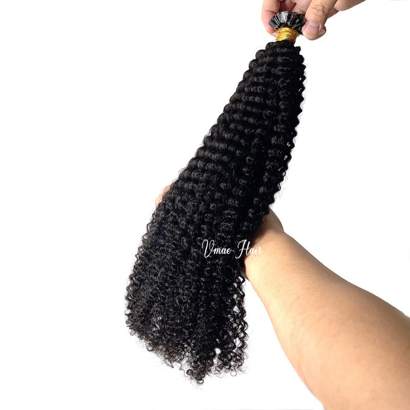 VMAE Afro Kinky curly K TIP double drawn 4A 4B 4C Deep Curly Full Cuticle Aligned Virgin Raw I K Flat Tip Human Hair Extensions