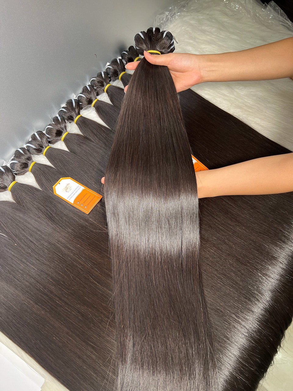 Super Double Drawn Vietnamese Virgin Human Hair 12A Grade Bone Straight Vietnam Human Hair Extension, Bundle Raw Vietnamese Hair