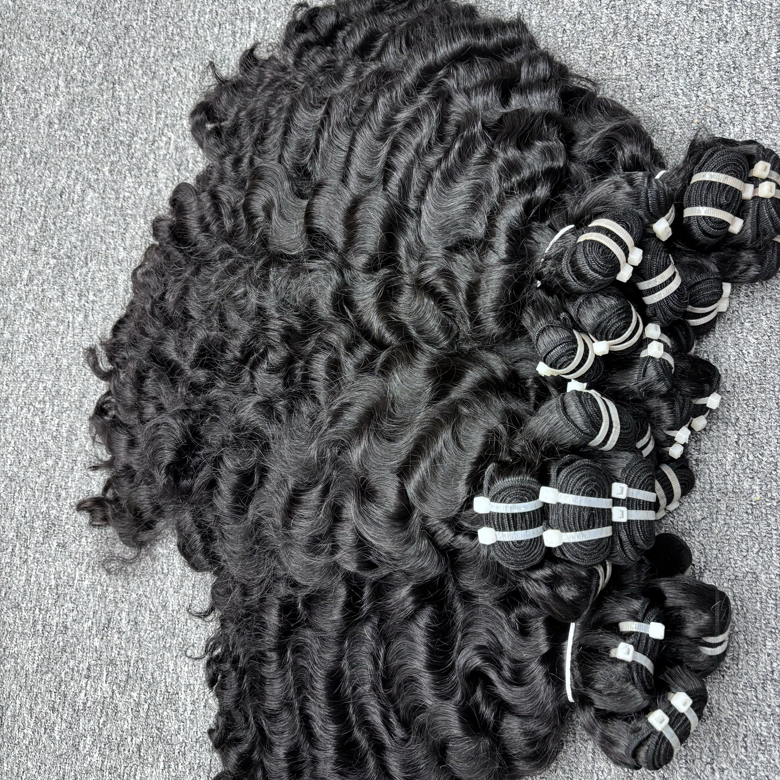 High Quality Raw Wavy Hair 100% Raw Vietnamese Unprocessed Single Donor Hair Loose Deep Wave Human Hair Extensions Wholesale
