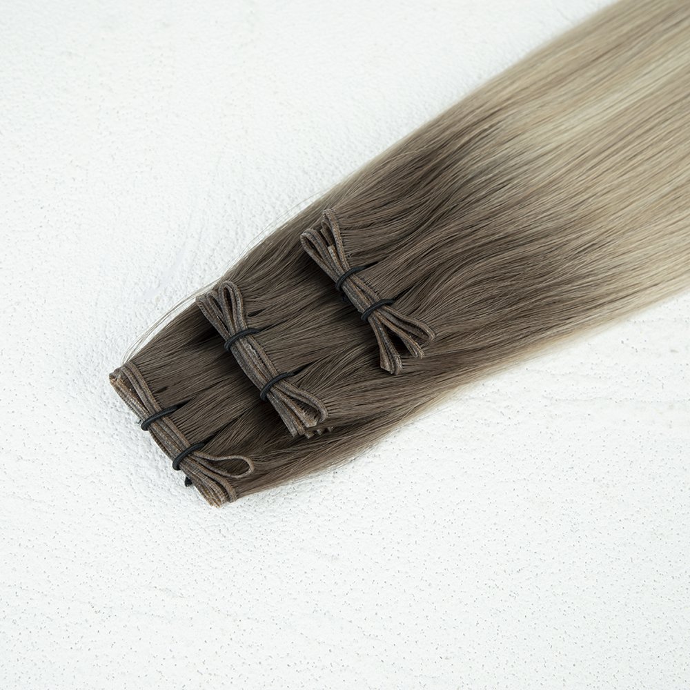 Invisible Genius Weft Russian Real Human Hand Tied Weft Hair 100% Unprocessed Cuticle Aligned Genius Weft Extension