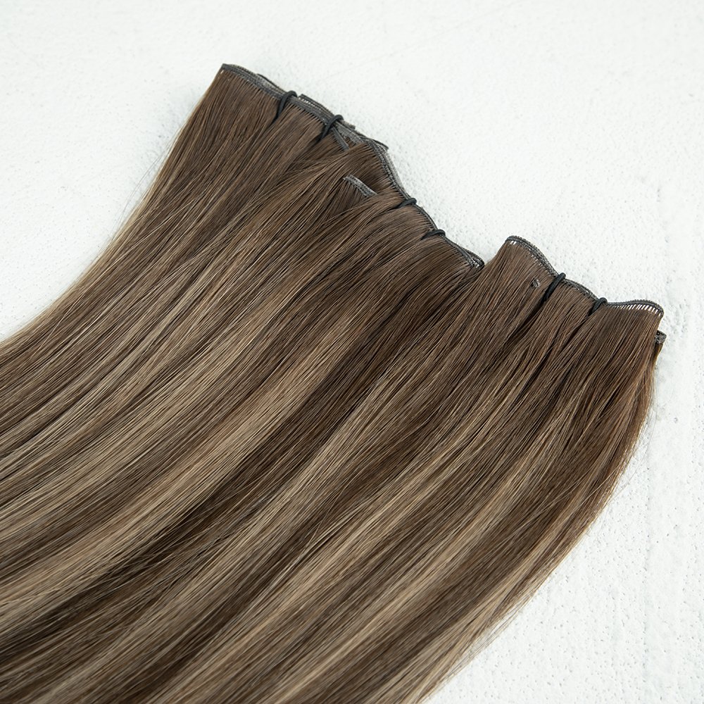 Invisible Genius Weft Russian Real Human Hand Tied Weft Hair 100% Unprocessed Cuticle Aligned Genius Weft Extension