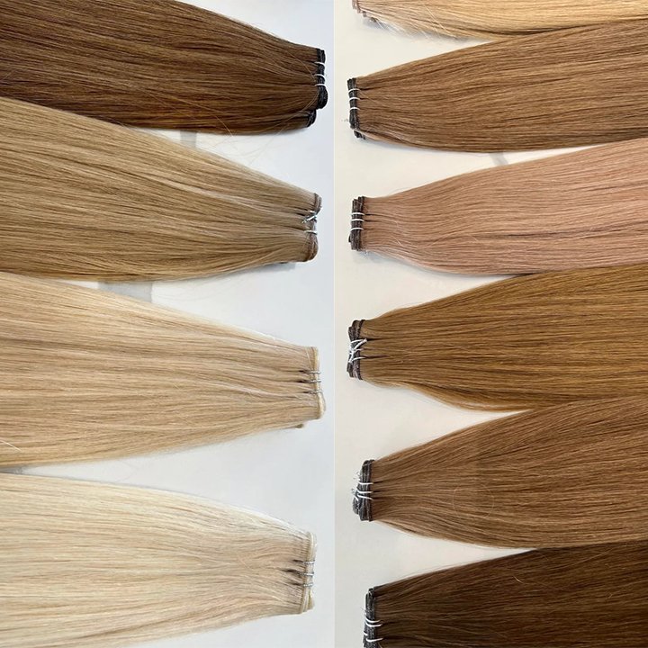 Hairmony Remy Thin Invisible Genius Weft Human Hair Extensions, Raw Virgin Double Drawn Human Hair Genius Weft