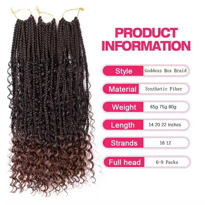 Wholesale 14 20 22 Inch River Locs Boho Box Crochet Curly Hair Ends Goddess Bohemian Hippie Synthetic Braids Hair Extensions