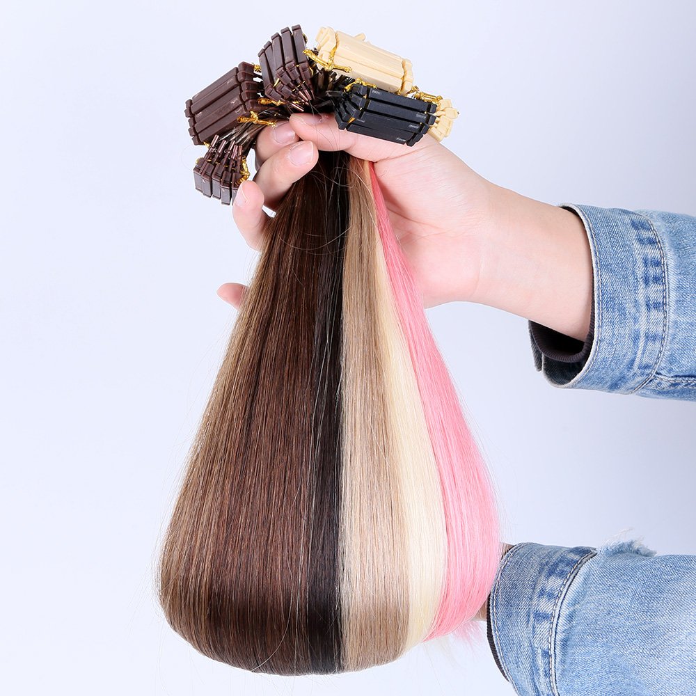 TopElles Custom Different Color High End 12A Grade Human Hair extension Factory Wholesale 6d Hair Extension For Salon