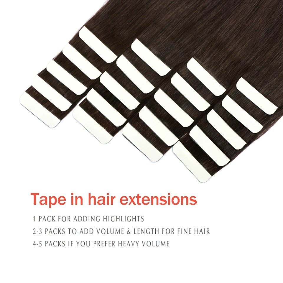 Raw Virgin Tape in Hair Extensions for Women Strong Invisible Regular Tape In Silky Straight Wave Machine Double Weft