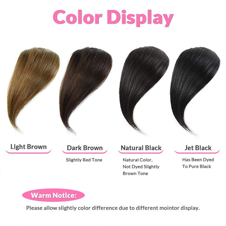 French Bangs Hair Clip in Bangs Hair Extensions Fringe Human Hair with Gradual Temple for Women Dark Blonde