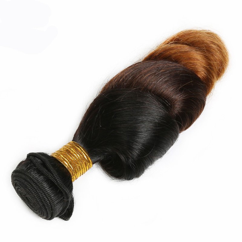 Brazilian Human Hair Extensions Wholesaler Ombre Color 1B/4/30 Loose Wave Remy Hair Black Brown Human Hair Bundles