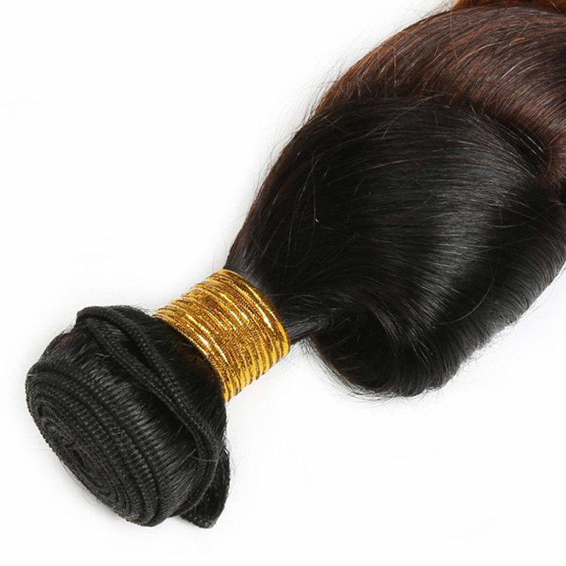 Brazilian Human Hair Extensions Wholesaler Ombre Color 1B/4/30 Loose Wave Remy Hair Black Brown Human Hair Bundles