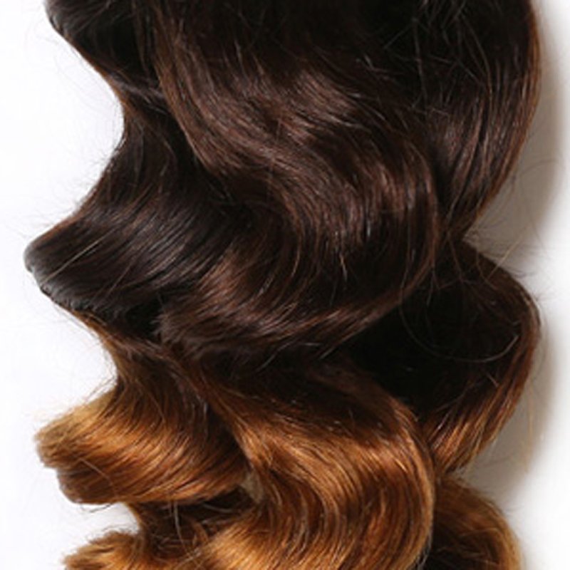 Brazilian Human Hair Extensions Wholesaler Ombre Color 1B/4/30 Loose Wave Remy Hair Black Brown Human Hair Bundles