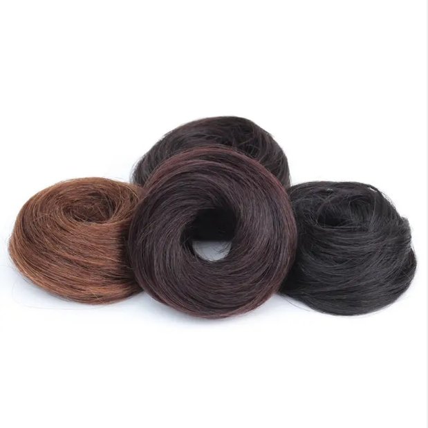 NL Hair schrunchie 1B# 2# 4# New style hair bun scrunchie hairpieces 100% Human Hair styling design straight for woman wholesale