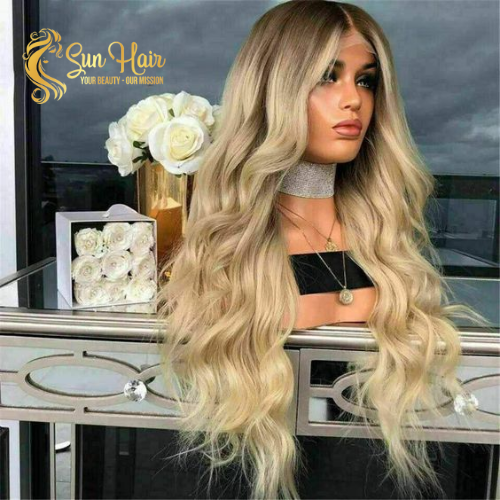 SunHair Company Wholesale Hot Fashion Blonde Straight Front Lace Wig 100% Vietnamese Hair Human Hair Extensions
