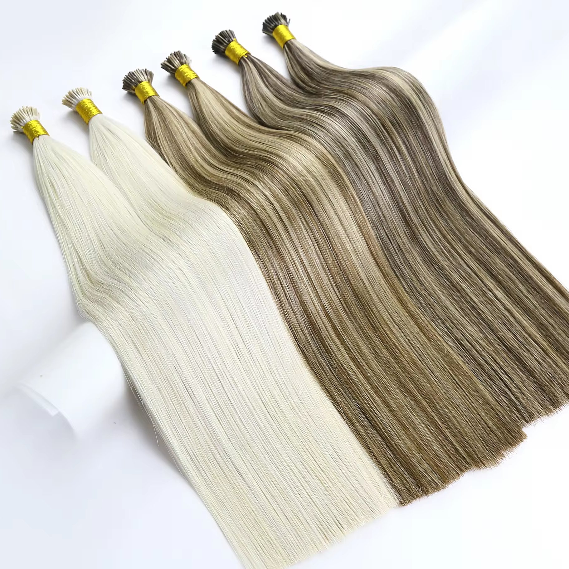 Keratin I Tip Human Hair Extension Ombre Blonde Color 30inch Straight Top Hair Quality For Wholesaler