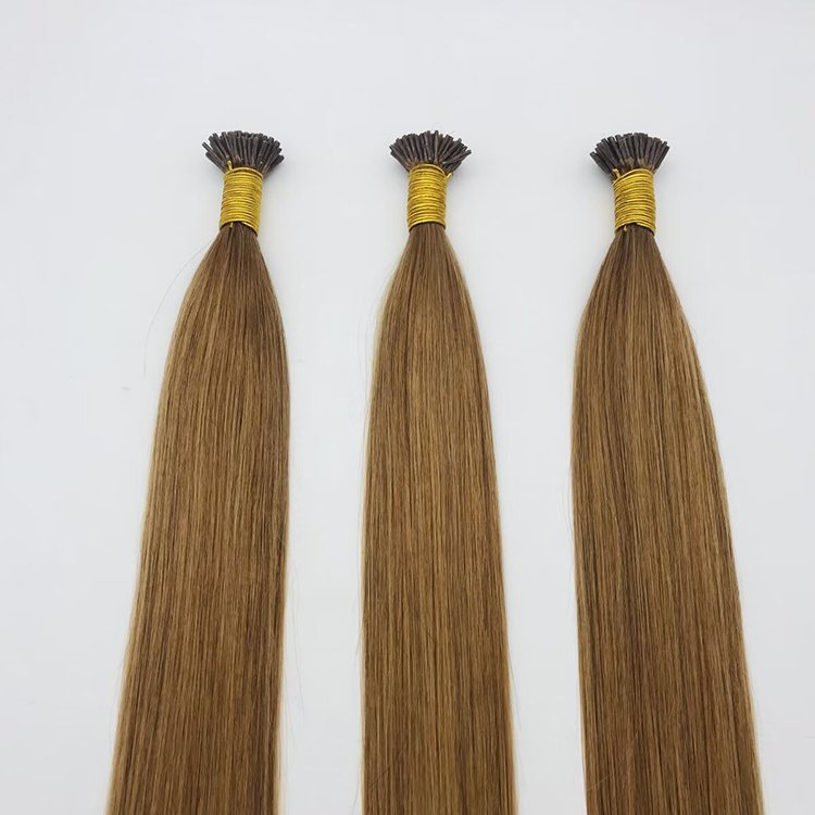 Wholesale 8-24inch 1g/s 50strands Pre-Bonded Glue Stick Light Brown Real Human Hair Extensions Straight I tip Hair Extensions