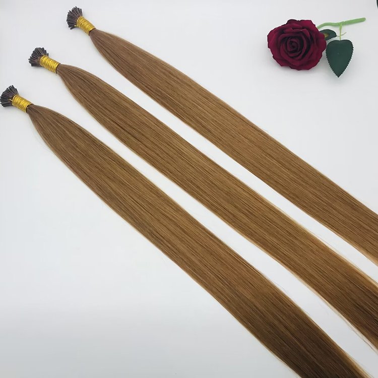 Wholesale 8-24inch 1g/s 50strands Pre-Bonded Glue Stick Light Brown Real Human Hair Extensions Straight I tip Hair Extensions
