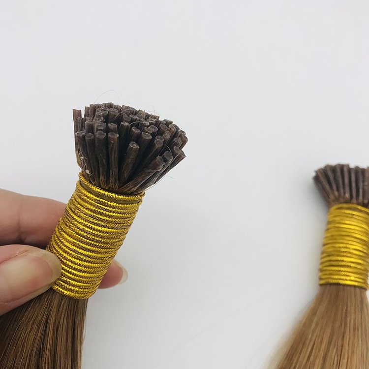 Wholesale 8-24inch 1g/s 50strands Pre-Bonded Glue Stick Light Brown Real Human Hair Extensions Straight I tip Hair Extensions