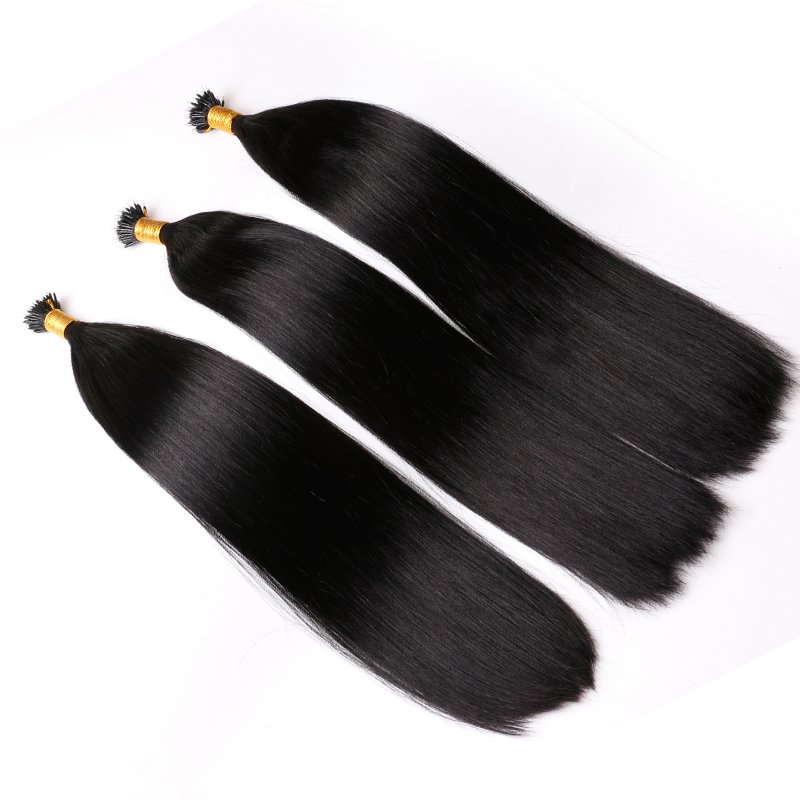Premium European Virgin Remy Nano Ring 26 Inch Human Hair Extensions Black Nano Tip Hair Extention None Toxic Braiding Hair