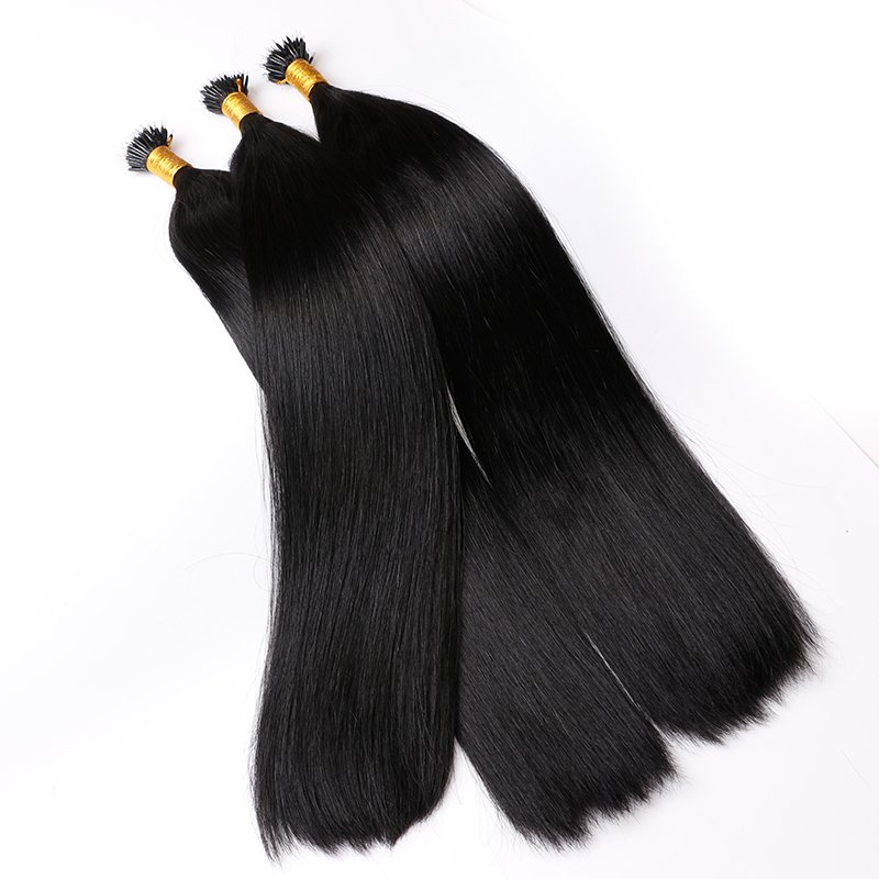 Premium European Virgin Remy Nano Ring 26 Inch Human Hair Extensions Black Nano Tip Hair Extention None Toxic Braiding Hair