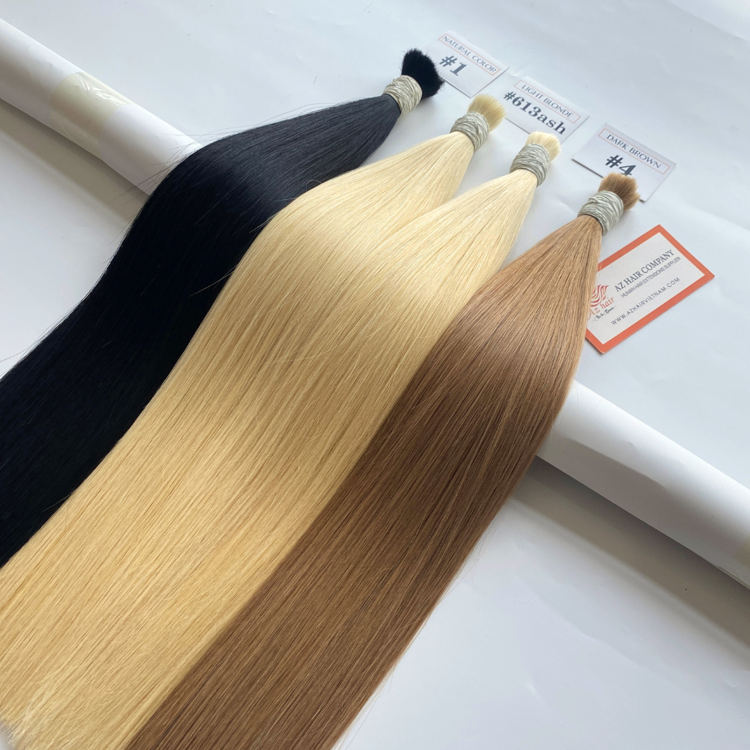 Top Notch Quality Colors Bulk Hair Bundle Vietnamese Human Hair Extensions Full From Root To Tip Azhair Company