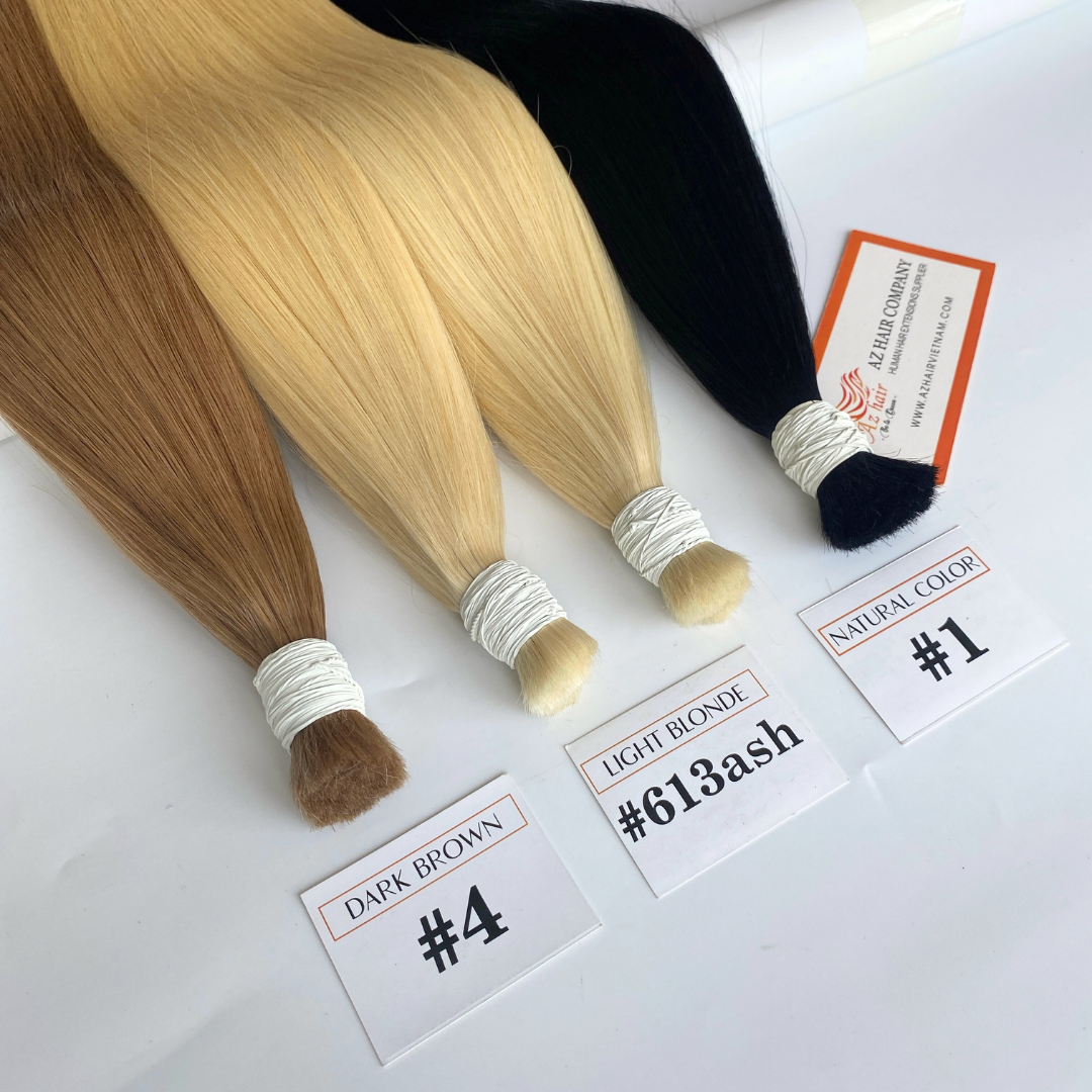 Top Notch Quality Colors Bulk Hair Bundle Vietnamese Human Hair Extensions Full From Root To Tip Azhair Company