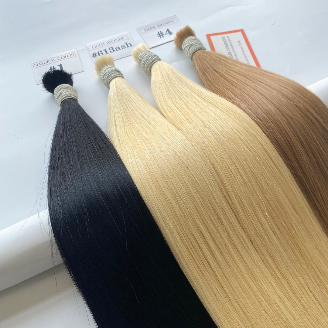 Top Notch Quality Colors Bulk Hair Bundle Vietnamese Human Hair Extensions Full From Root To Tip Azhair Company