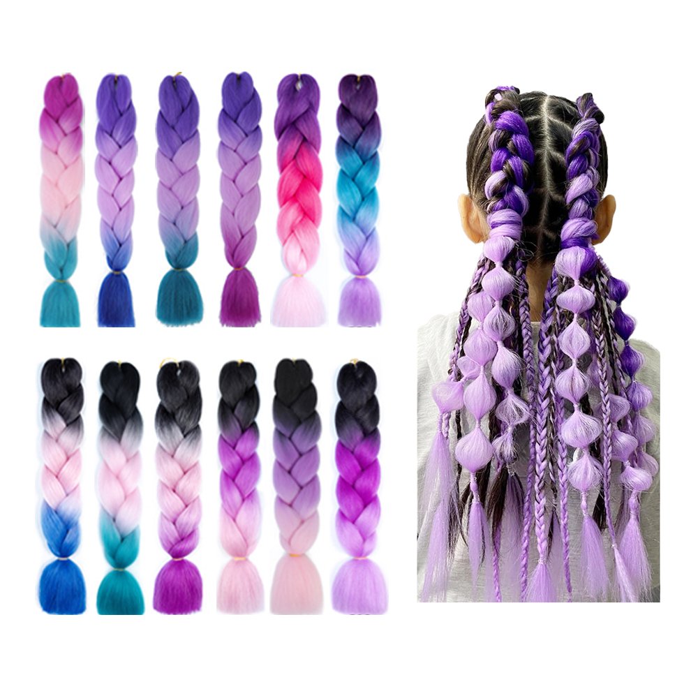 Wholesale 24inch Yaki Straight Pre Stretched Braiding Hair Synthetic Box Braids Crochet Easy Braid Hair