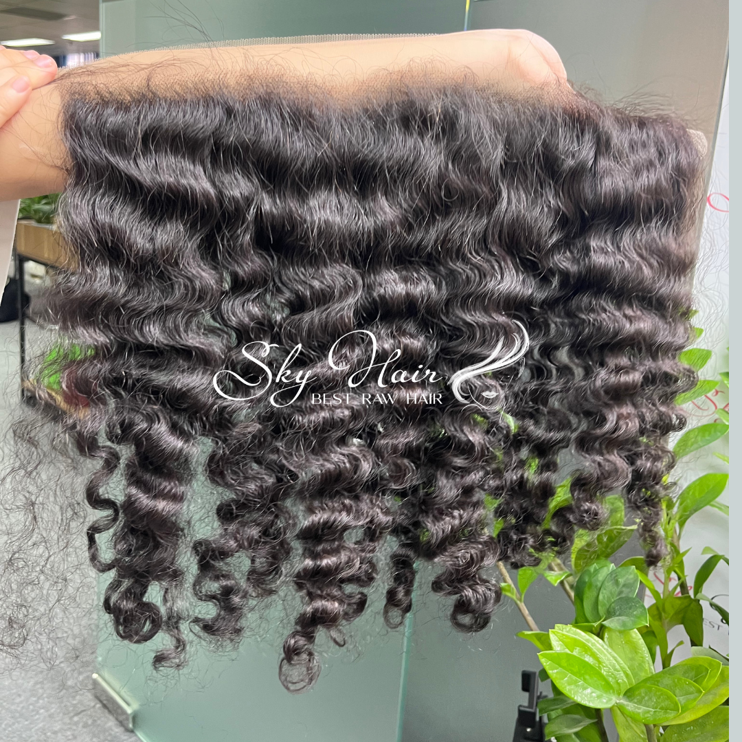 13x4 and hd Lace Frontal for American Black Women 13x6 hd Lace Raw burmese curly, vietnamese straight Hair Sky Hair Vietnam