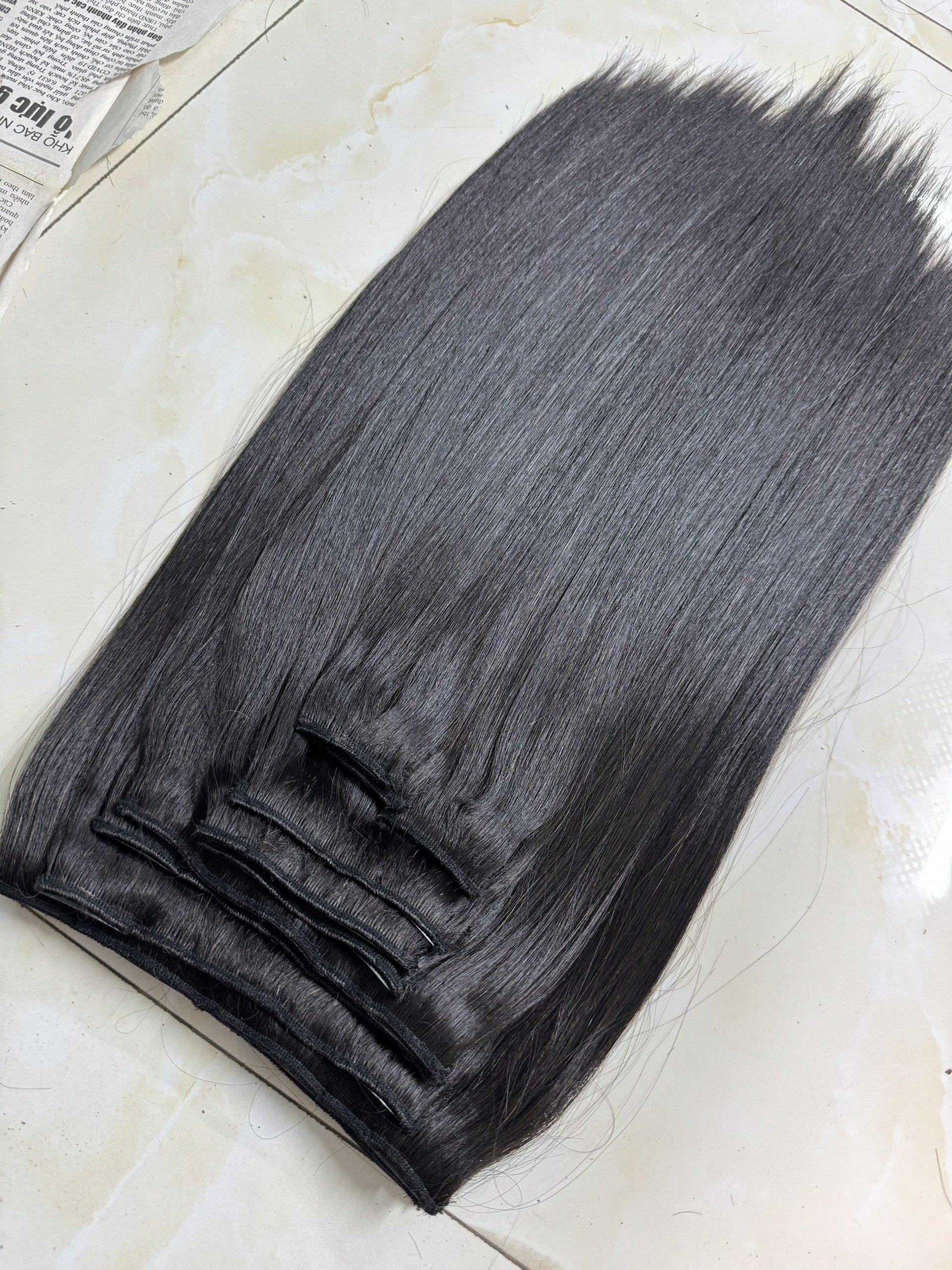 From 6 - 32 inch Hair extensions Clip for Women, Cuticle Aligned Human Hair Extensions Clip in Bone Straight Cheap From Factory