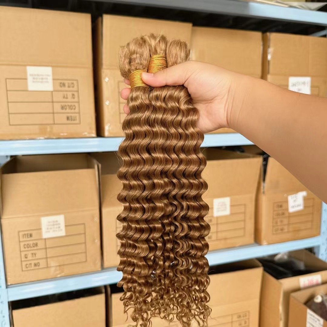 100g Human Braiding Hair Bundle Deep Wave Bulk Human Hair Bundles For Braiding No Weft Curly Hair Bulk For Boho Braids