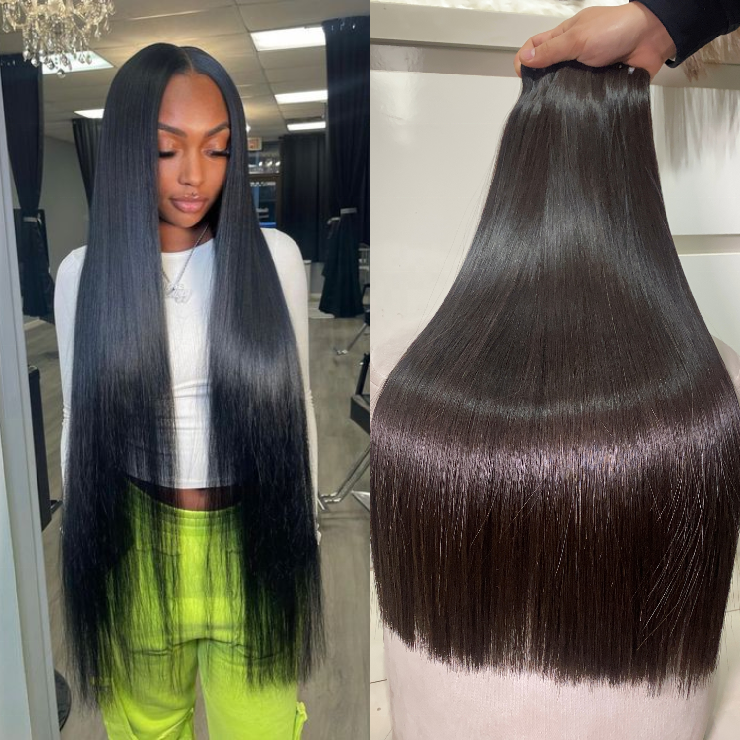 Premium Quality Raw Bone Straight 100% Real Vietnamese Human Hair Extensions Wholesale Price