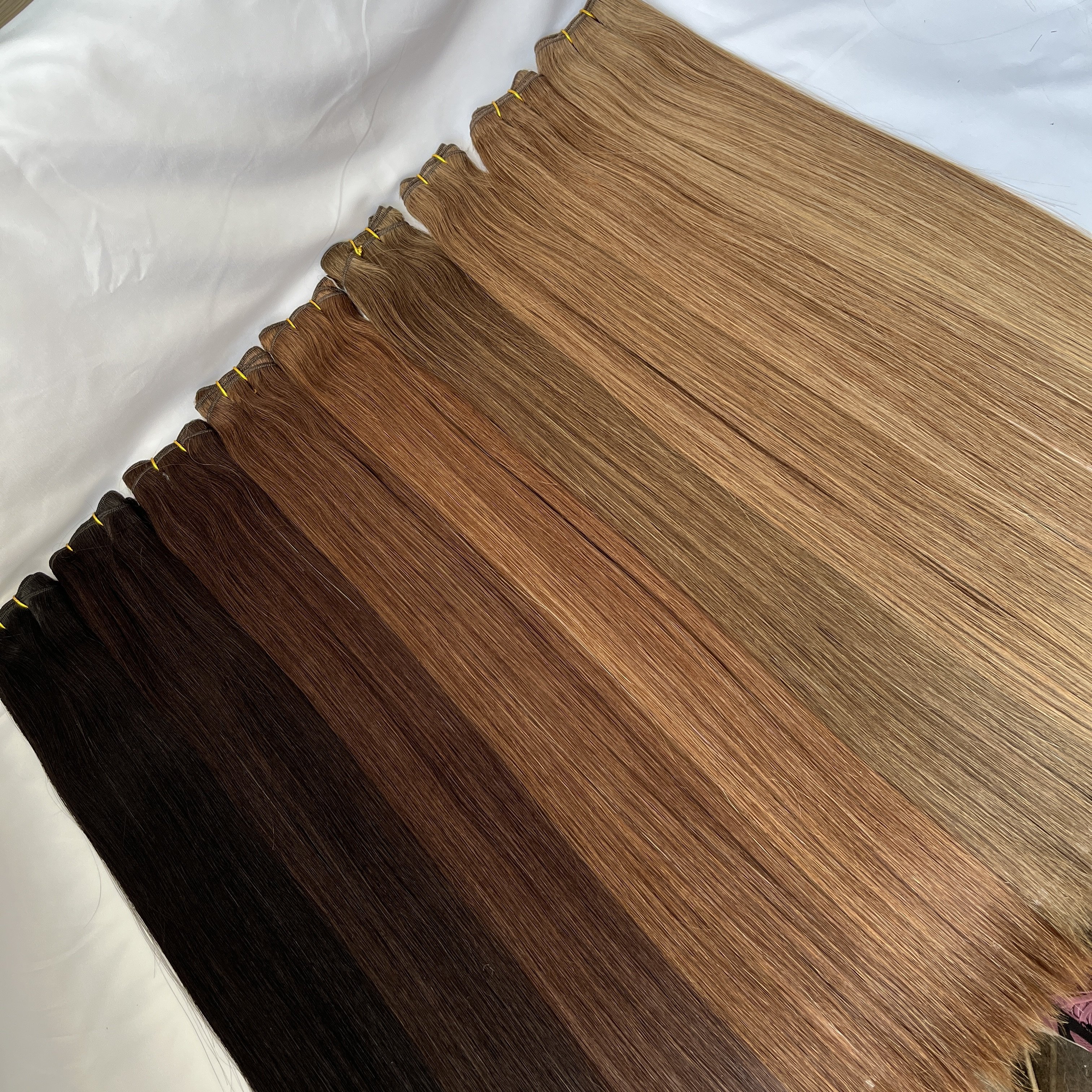 Hot Selling Machine Weft 16" R2/D18-22 Balayage Weft Wholesale 100% Human Cutical Aligned Virgin Hair extensions human hair