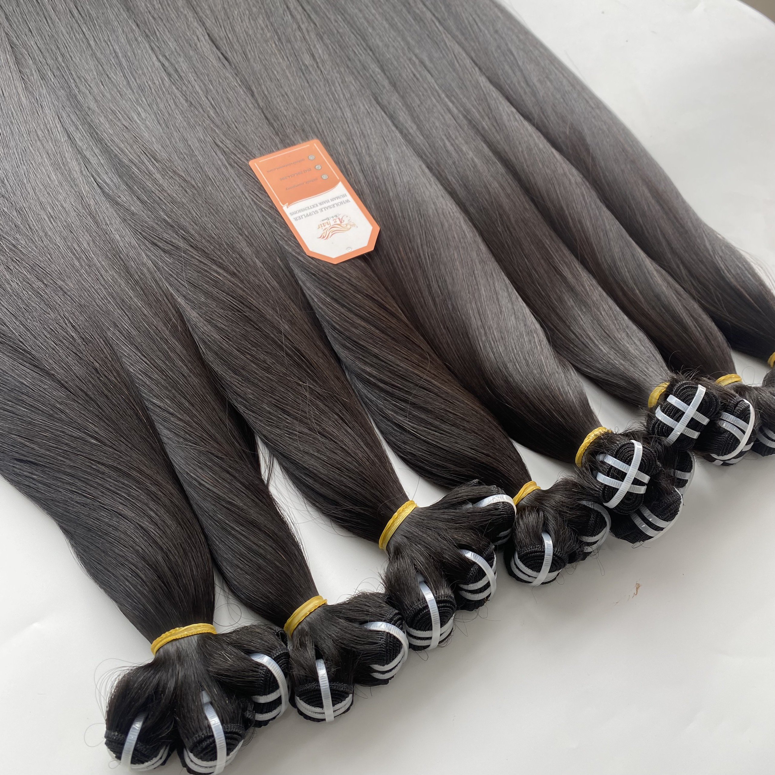 Super Double Drawn Weft Raw Hair Bundles Vietnamese Virgin Human Hair Extensions Bone Straight Full Length Ready To Ship