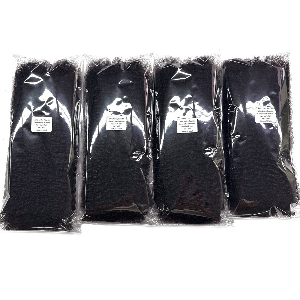Unprocessed Kinky Human Hair Bulk 30g 4C Texture Hot Selling Afro Kinky Bulk Human Hair For Locs Extensions and Braiding Hair