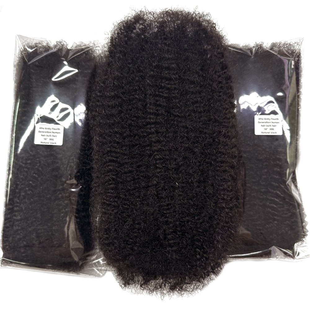 Unprocessed Kinky Human Hair Bulk 30g 4C Texture Hot Selling Afro Kinky Bulk Human Hair For Locs Extensions and Braiding Hair