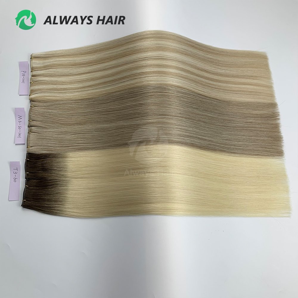 50G / Bag Genius Weft Most Invisible Natural Virgin Chinese Human Hair Extensions Hair Weft Light Color