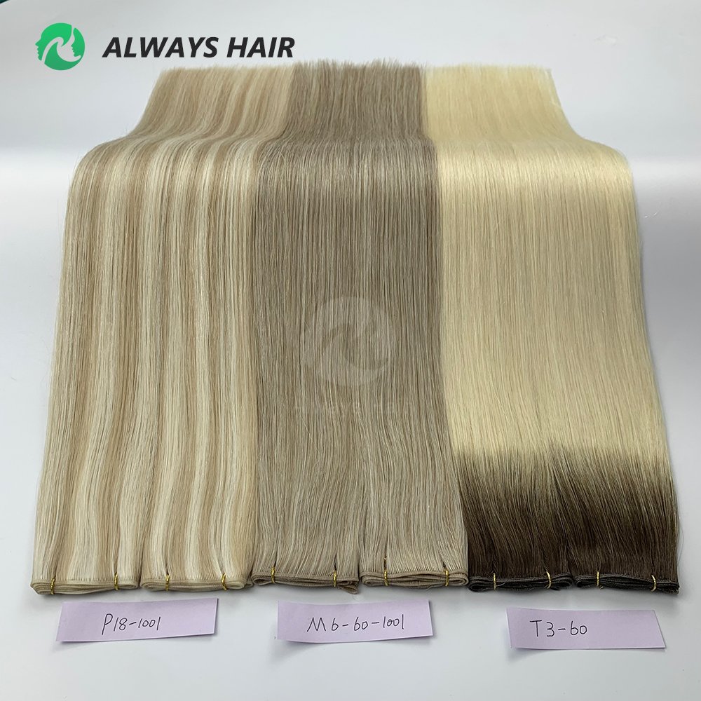 50G / Bag Genius Weft Most Invisible Natural Virgin Chinese Human Hair Extensions Hair Weft Light Color