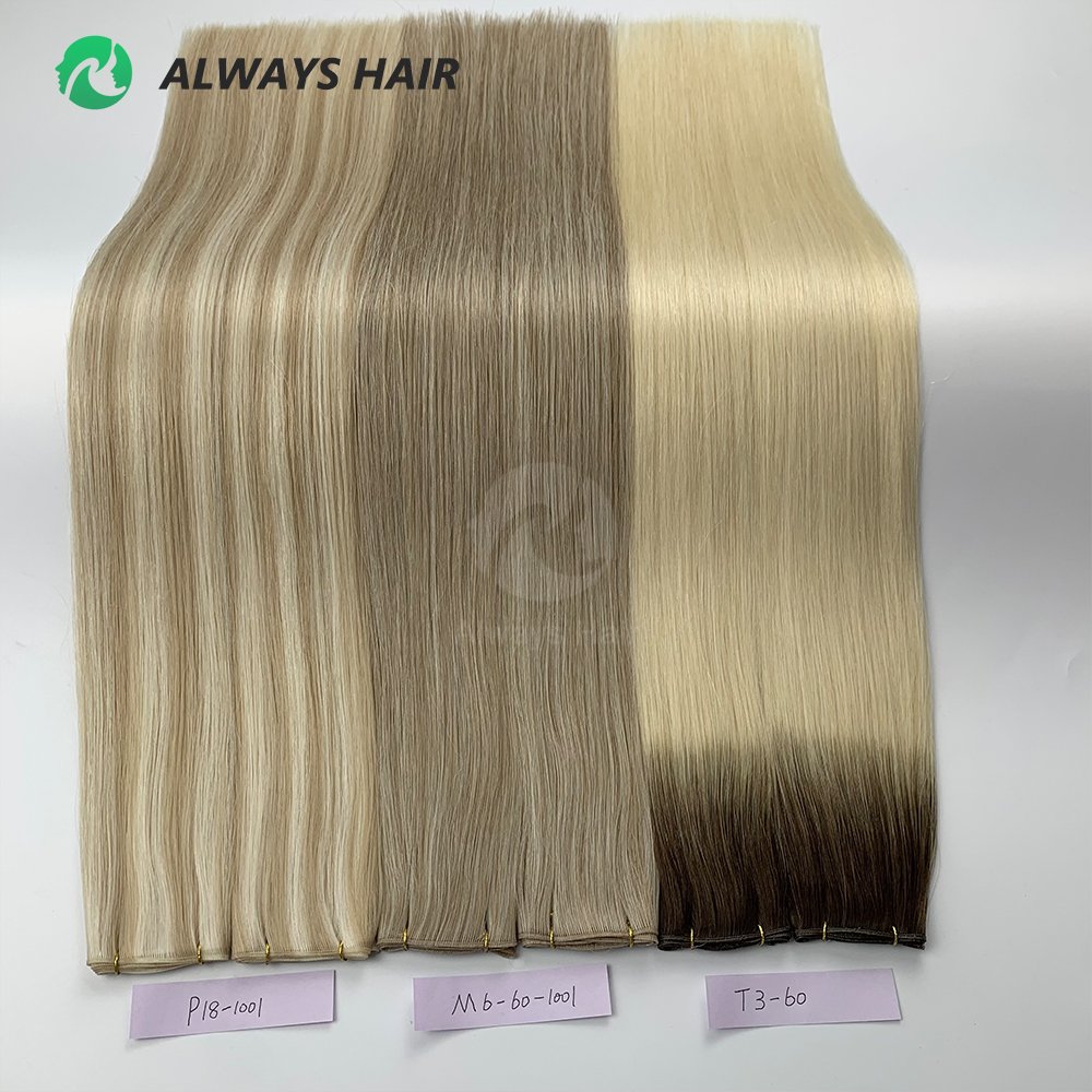 50G / Bag Genius Weft Most Invisible Natural Virgin Chinese Human Hair Extensions Hair Weft Light Color