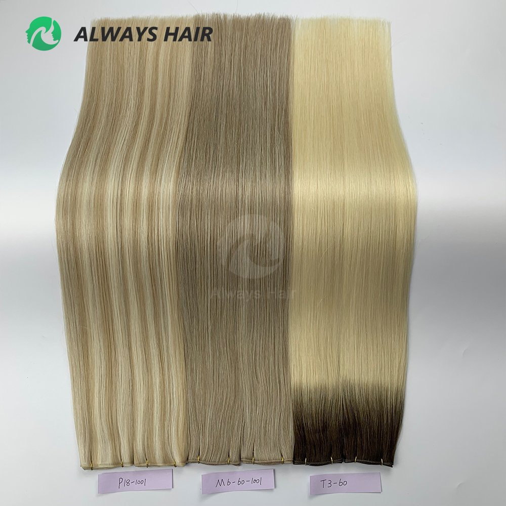 50G / Bag Genius Weft Most Invisible Natural Virgin Chinese Human Hair Extensions Hair Weft Light Color