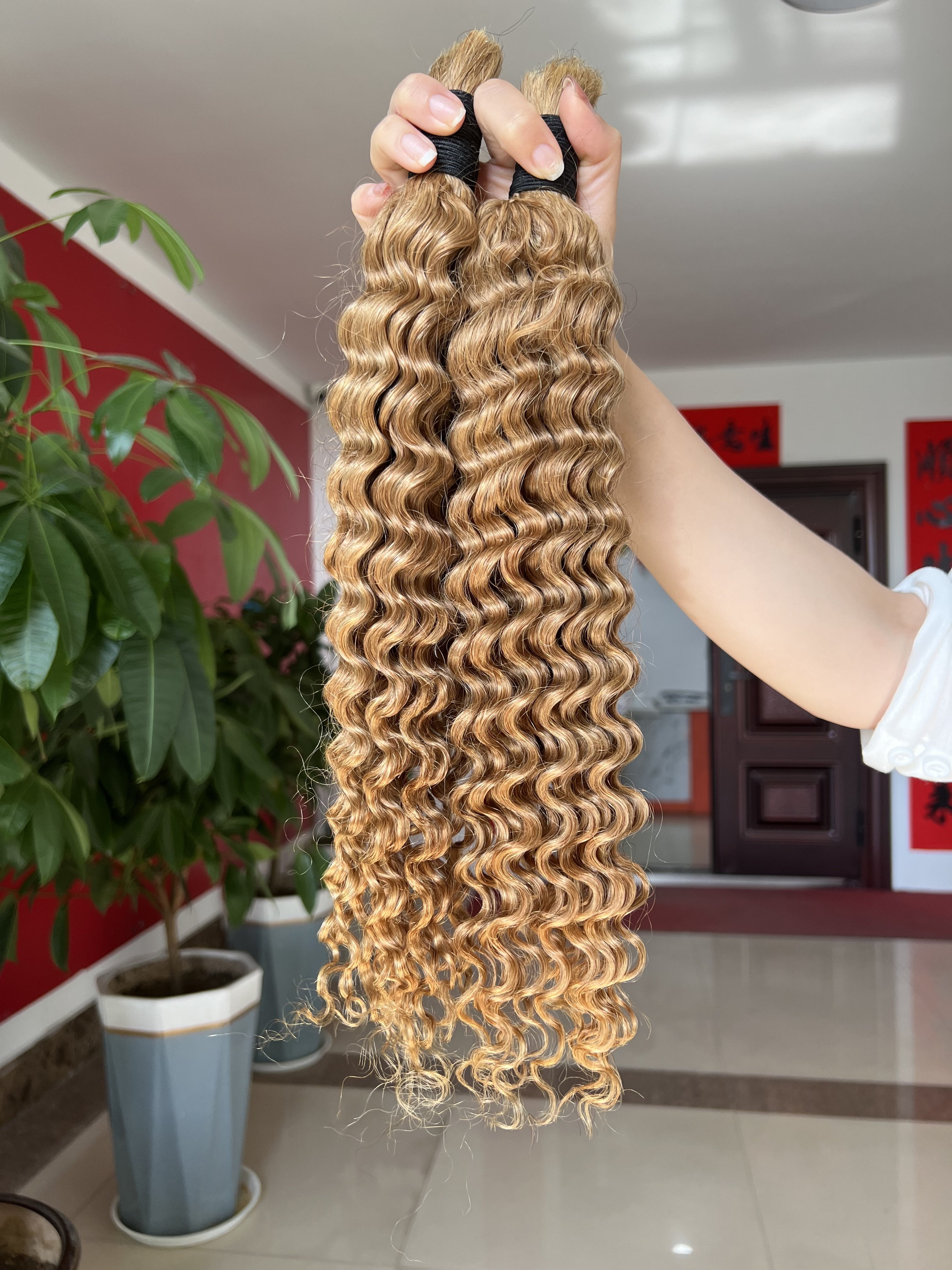 12A Unprocessed Deep Wave Virgin Human Bundles in Bulk For Braids Cuticle Aligned 27# 30# Hair Bulk