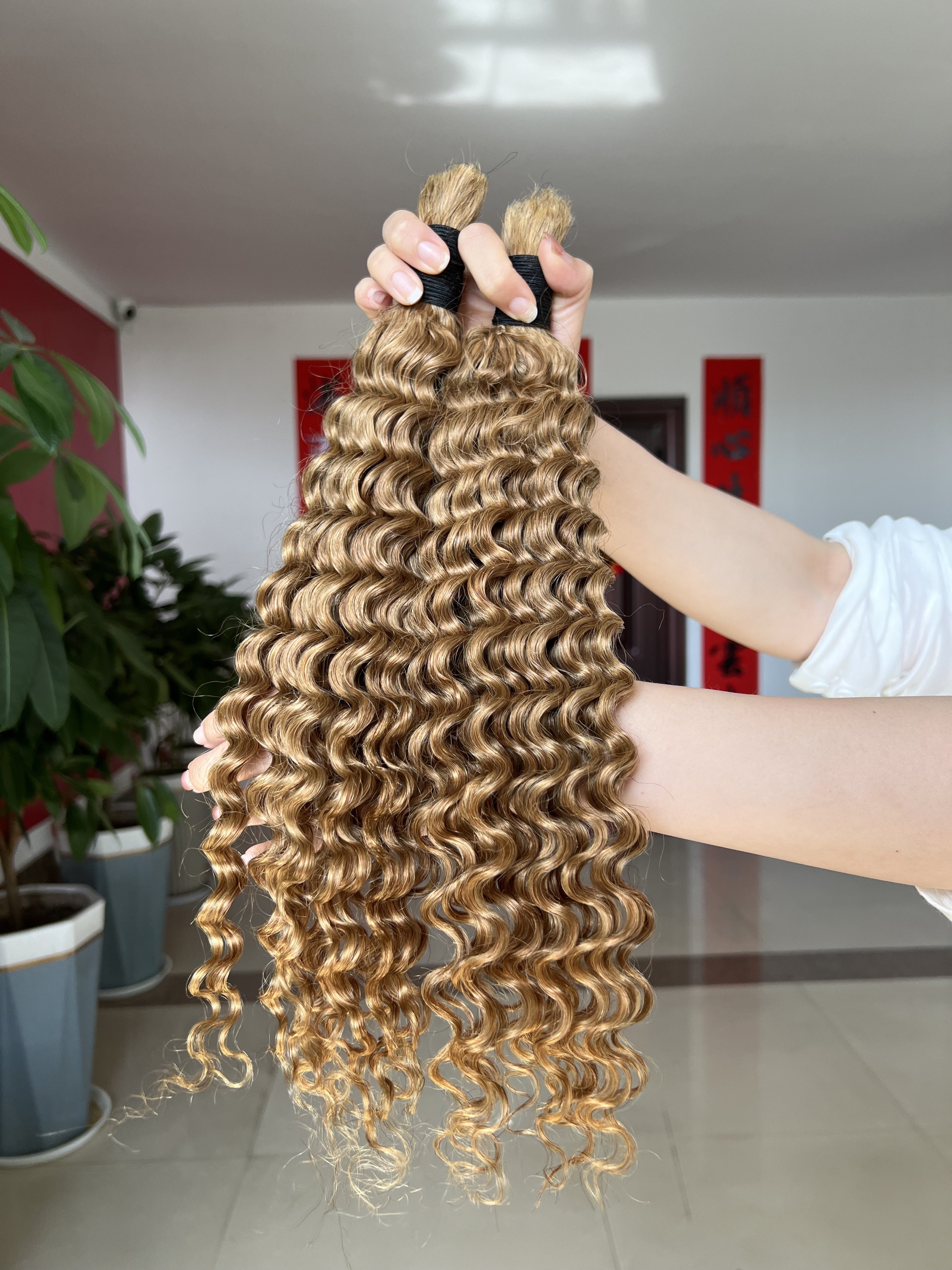 12A Unprocessed Deep Wave Virgin Human Bundles in Bulk For Braids Cuticle Aligned 27# 30# Hair Bulk