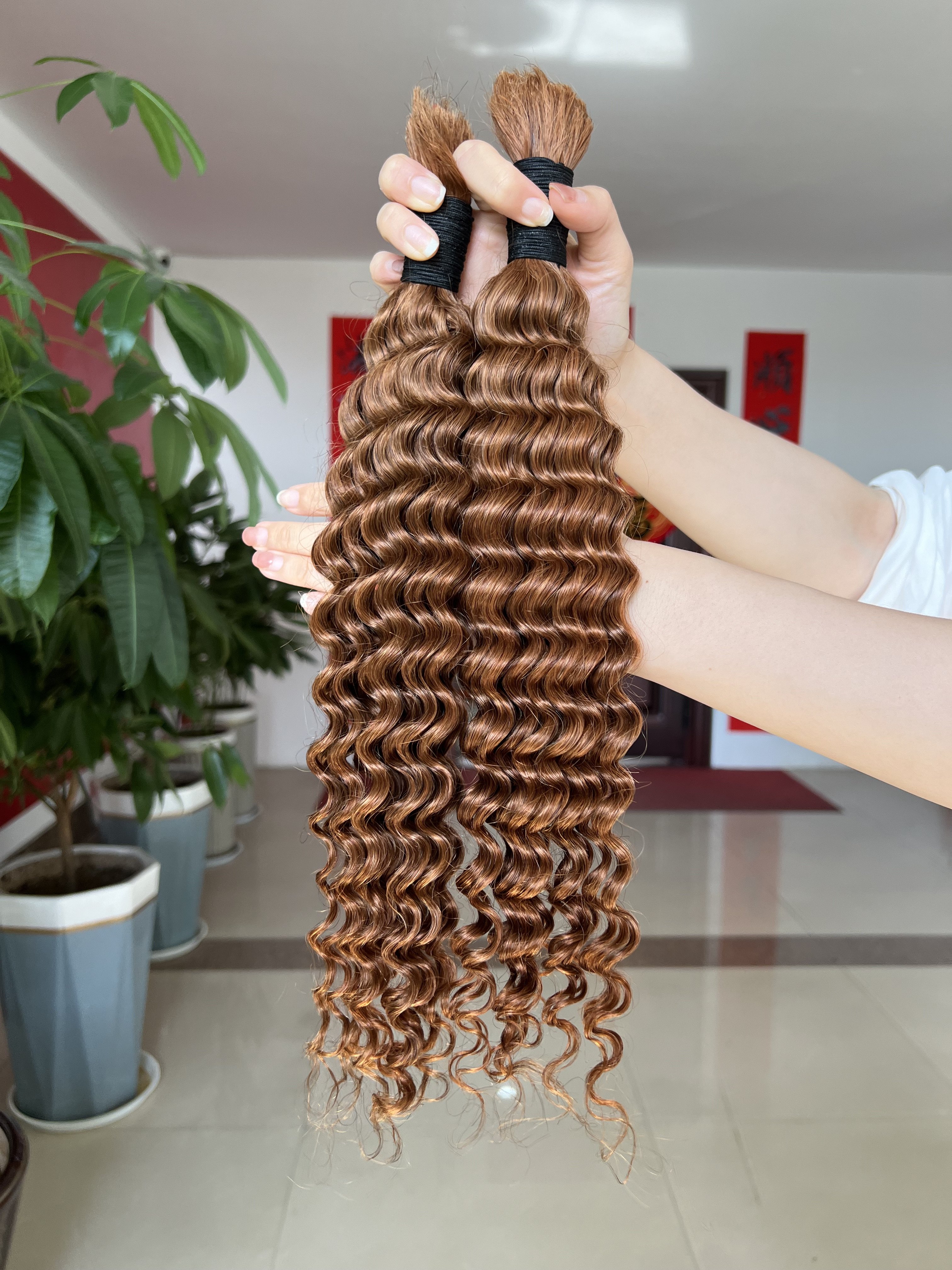 12A Unprocessed Deep Wave Virgin Human Bundles in Bulk For Braids Cuticle Aligned 27# 30# Hair Bulk