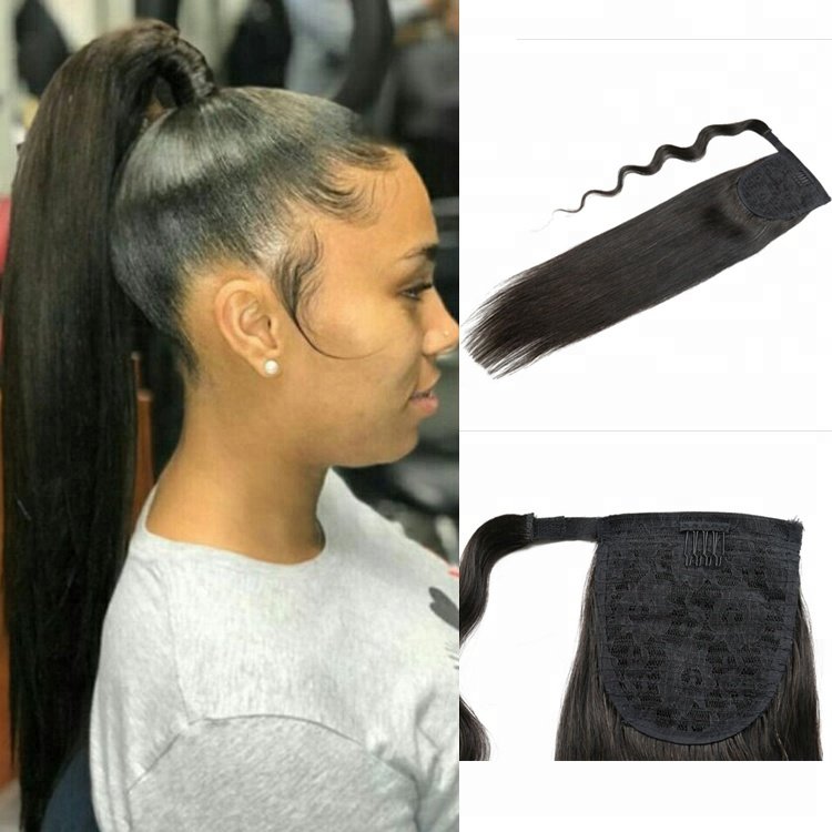 Xinda Hair Factory Unprocessed Human Hair Extensions Ponytail with Clips