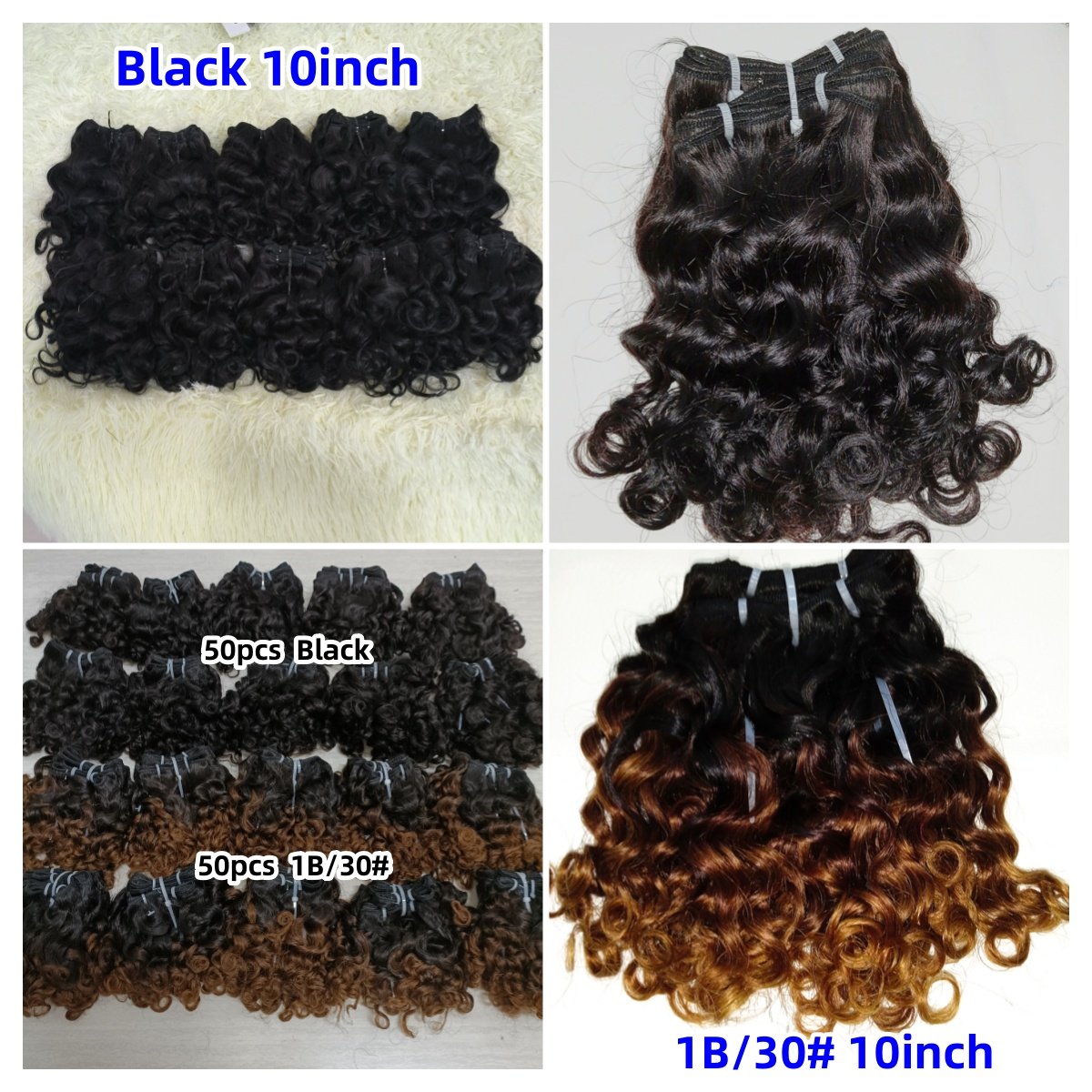 Letsfly Wholesale 9A Rose Curly 16inch 50PCS 100% Human Hair Bundles Cuticle Aligned Virgin Brazilian Human Hair Extension