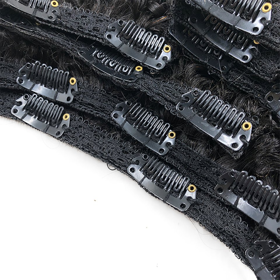 Hot selling brazilian natural raw virgin double drawn cuticle aligned raw vietnamese human hair clip in hair extensions