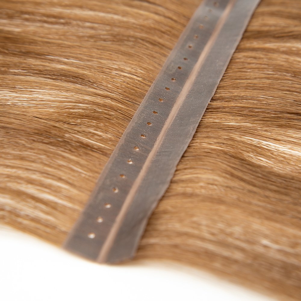 12A Double drawn Virgin Human hair invisible weft human hair extensions with holes skin weft extension with holes