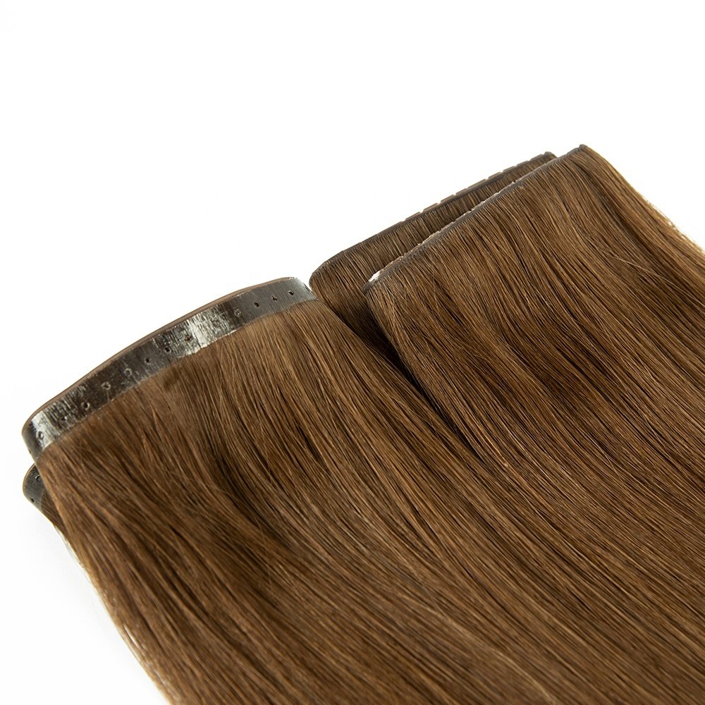12A Double drawn Virgin Human hair invisible weft human hair extensions with holes skin weft extension with holes