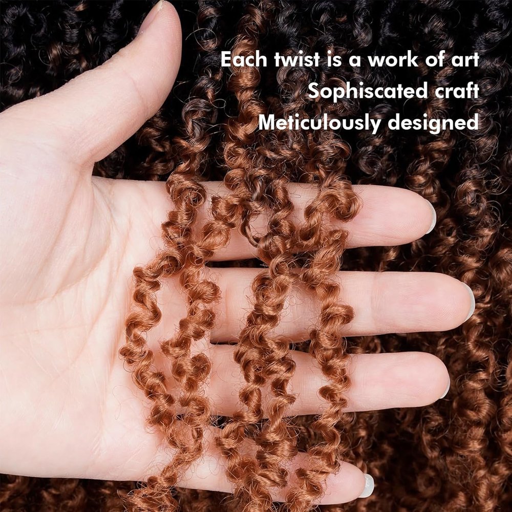 Sharopul Pre-looped Yanky Twist Crochet Hair Bohemian Passion Twist Spring Mini Twist Crochet Hair Boho Crochet Braids Synthetic