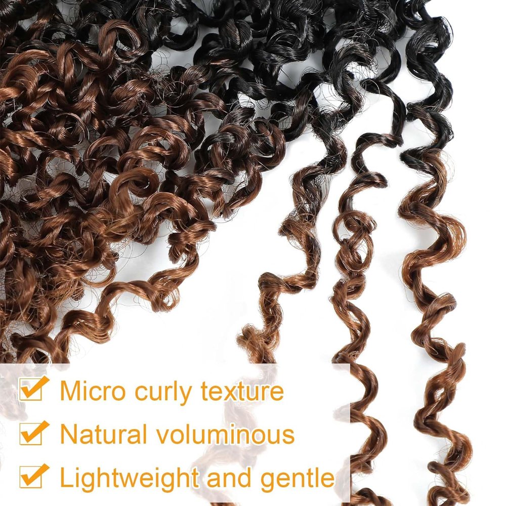 Sharopul Pre-looped Yanky Twist Crochet Hair Bohemian Passion Twist Spring Mini Twist Crochet Hair Boho Crochet Braids Synthetic
