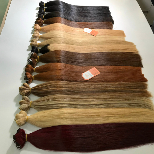 Wholesale 100% Pure Raw Unprocessed Virgin Raw Human Hair Extensions Long Lasting Machine Double Weft Cheap Weave Hair Vietnam